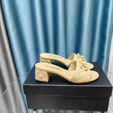 MULE SLIDE SANDAL IN BEIGE CREAM LAMBSKIN